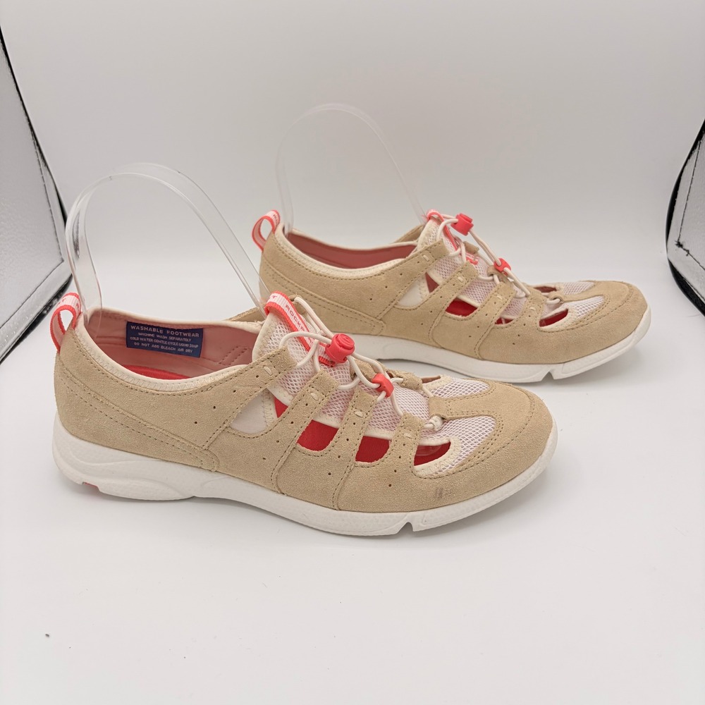 Rockport Outdoor Sneakers 7 Gorpcore Beige Coral Bungee Washable Suede A14919
